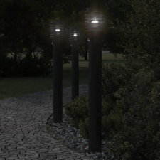 vidaXL fekete rozsdamentes acél kültéri állólámpa érzékelővel 110 cm kültéri világítás