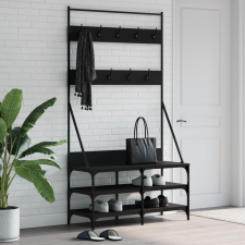 vidaXL fekete ruhafogas cipőpolccal 100x40x184 cm bútor