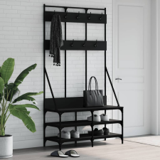 vidaXL fekete ruhafogas cipőpolccal 100x40x184 cm bútor