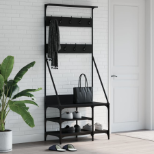 vidaXL fekete ruhafogas cipőpolccal 80x40x184 cm bútor