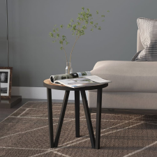 vidaXL fekete-sárga MDF dohányzóasztal Ø35 cm bútor