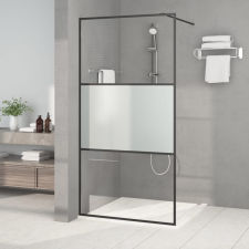 vidaXL fekete selyemmatt ESG üveg zuhanyfal 100 x 195 cm kád, zuhanykabin