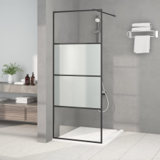 vidaXL fekete selyemmatt ESG üveg zuhanyfal 80 x 195 cm kád, zuhanykabin