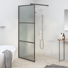 vidaXL fekete sötét ESG üveg zuhanyfal 80 x 195 cm kád, zuhanykabin