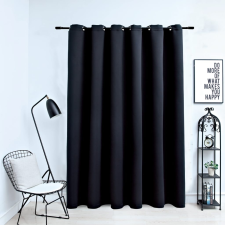 vidaXL fekete sötétítőfüggöny fémkarikákkal 290 x 245 cm lakástextília