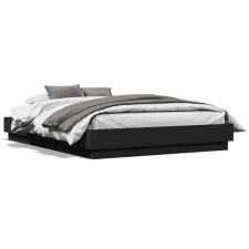 vidaXL fekete szerelt fa ágykeret 135 x 190 cm ágy és ágykellék