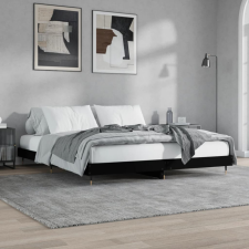 vidaXL fekete szerelt fa ágykeret 200 x 200 cm ágy és ágykellék
