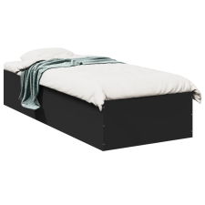 vidaXL fekete szerelt fa ágykeret 75 x 190 cm ágy és ágykellék