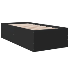 vidaXL fekete szerelt fa ágykeret 90 x 190 cm (3280973) ágy és ágykellék