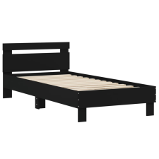 vidaXL fekete szerelt fa ágykeret fejtámlával 90 x 190 cm (838562) ágy és ágykellék