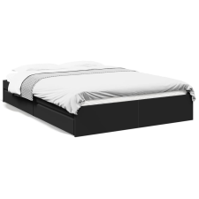 vidaXL fekete szerelt fa ágykeret fiókkal 150 x 200 cm ágy és ágykellék