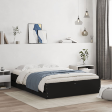 vidaXL fekete szerelt fa ágykeret fiókokkal 135 x 190 cm ágy és ágykellék