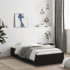 vidaXL fekete szerelt fa ágykeret fiókokkal 75x190 cm ágy és ágykellék