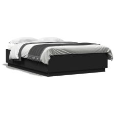 vidaXL fekete szerelt fa ágykeret LED-világítással 140 x 200 cm ágy és ágykellék