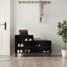 vidaXL fekete szerelt fa cipősszekrény 102x36x60 cm bútor