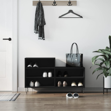 vidaXL fekete szerelt fa cipősszekrény 102x36x60 cm bútor