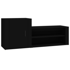 vidaXL fekete szerelt fa cipősszekrény 130x35x54 cm (816745) bútor