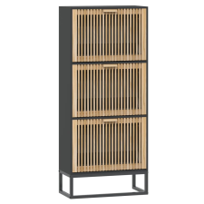 vidaXL fekete szerelt fa cipősszekrény 52x25x120 cm (352128) bútor