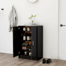 vidaXL fekete szerelt fa cipősszekrény 60 x 35 x 92 cm bútor