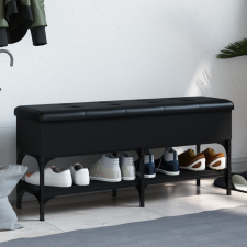 vidaXL fekete szerelt fa cipőtároló pad 102 x 32 x 45 cm bútor