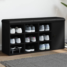 vidaXL fekete szerelt fa cipőtároló pad 102 x 32 x 50 cm bútor