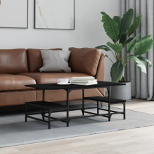 vidaXL fekete szerelt fa dohányzóasztal 100 x 50,5 x 40 cm bútor