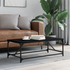 vidaXL fekete szerelt fa dohányzóasztal 100 x 50 x 35 cm bútor