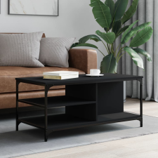 vidaXL fekete szerelt fa dohányzóasztal 100 x 50 x 45 cm bútor