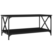 vidaXL fekete szerelt fa dohányzóasztal 100 x 50 x 45 cm (823307) bútor