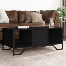 vidaXL fekete szerelt fa dohányzóasztal 100 x 51 x 40 cm bútor