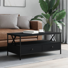 vidaXL fekete szerelt fa dohányzóasztal 100 x 51 x 45 cm bútor