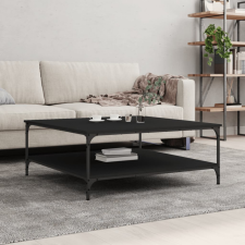 vidaXL fekete szerelt fa dohányzóasztal 100x100x40 cm bútor