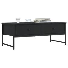 vidaXL fekete szerelt fa dohányzóasztal 101x49x39,5 cm bútor