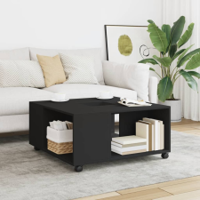 vidaXL fekete szerelt fa dohányzóasztal 80x80x40 cm bútor