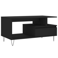 vidaXL fekete szerelt fa dohányzóasztal 90 x 49 x 45 cm (831021) bútor
