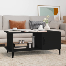 vidaXL fekete szerelt fa dohányzóasztal 90 x 50 x 40 cm bútor