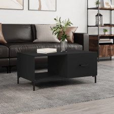vidaXL fekete szerelt fa dohányzóasztal 90 x 50 x 40 cm bútor