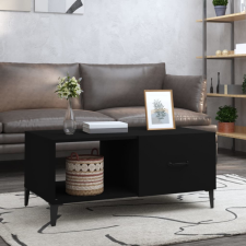 vidaXL fekete szerelt fa dohányzóasztal 90 x 50 x 40 cm bútor