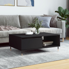 vidaXL fekete szerelt fa dohányzóasztal 90 x 60 x 35 cm bútor