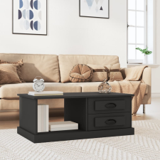 vidaXL fekete szerelt fa dohányzóasztal 90x50x35 cm bútor