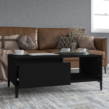 vidaXL fekete szerelt fa dohányzóasztal 90x50x36,5 cm bútor