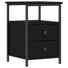 vidaXL fekete szerelt fa éjjeliszekrény 34x35,5x50 cm (826013) bútor