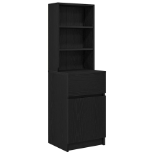vidaXL fekete szerelt fa éjjeliszekrény 39x35x125 cm (861311) bútor