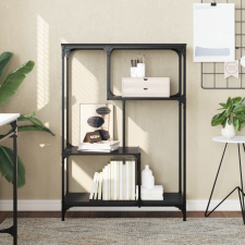 vidaXL fekete szerelt fa és acél könyvespolc 81x36x115 cm bútor