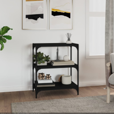 vidaXL fekete szerelt fa és acél könyvszekrény 60x33x70,5 cm bútor