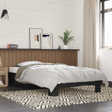 vidaXL fekete szerelt fa és fém ágykeret 100 x 200 cm ágy és ágykellék
