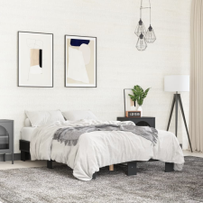 vidaXL fekete szerelt fa és fém ágykeret 140 x 200 cm ágy és ágykellék