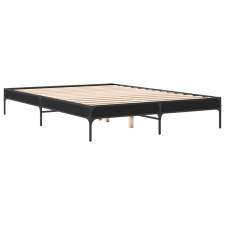 vidaXL fekete szerelt fa és fém ágykeret 150 x 200 cm (845011) ágy és ágykellék