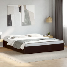 vidaXL fekete szerelt fa és fém ágykeret 200 x 200 cm ágy és ágykellék