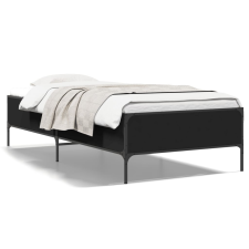 vidaXL fekete szerelt fa és fém ágykeret 75 x 190 cm ágy és ágykellék